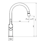 DX310722300 Eclipse, смеситель для кухни с двухрежимным регулируемым аэратором, черный
