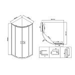 Душевой уголок Vincea City VSQ-5CT900MT, 900*900, хром, стекло текстурное