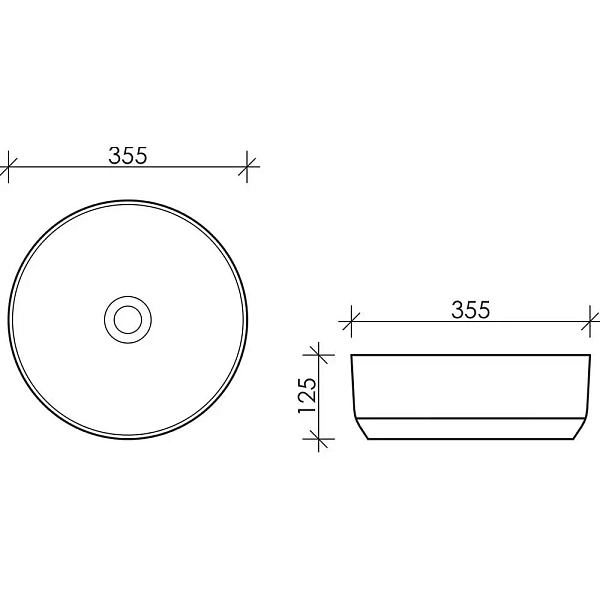 Накладная раковина Ceramica Nova Element CN6005, 35.5 см