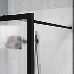 Душевая перегородка Vincea Walk-In VSW-1HP800FLB, 800*2000, черный матовый, стекло рифленое