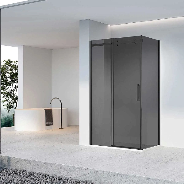 Душевой уголок Vincea Como-N VSR-4CN9012CGB, 1200*900, черный, стекло тонированное