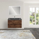 Тумба под раковину Vincea Mia 800 подвесная, 2 выкатных ящика soft close, R.Wood