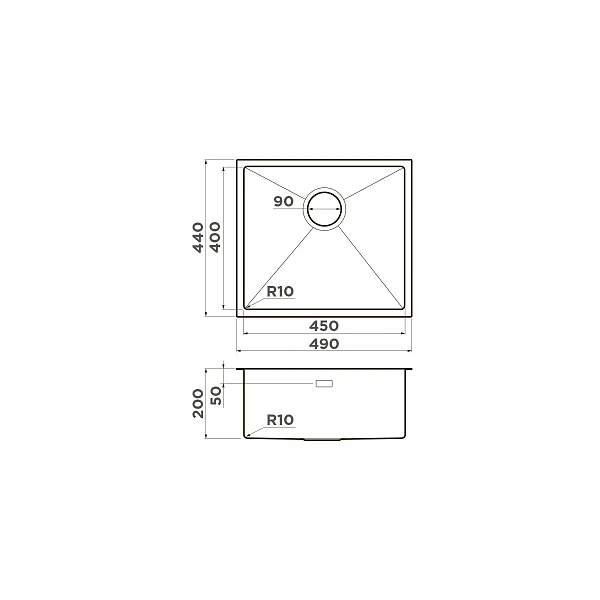 Omoikiri Taki 49-U/IF-IN нерж.сталь/нержавеющая сталь