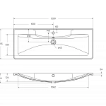 Раковина из литьевого мрамора BelBagno BB1200/455-LV-MR-ALR, 120 см