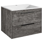 Тумба под раковину Vincea Chiara 2D 600 подвесная, 2 выкатных ящика soft-close, G.Stone