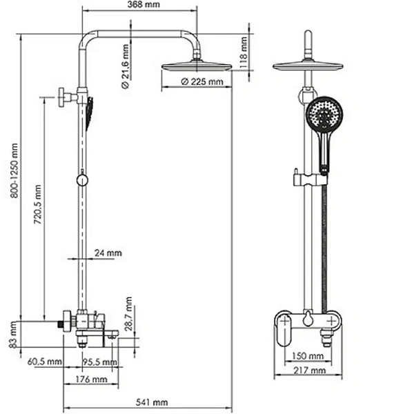 Душевая система WasserKRAFT Mindel A18501