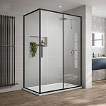 Душевой уголок Vincea Slim-U VSR-2SU9012CLB, 1200*900, м.черный, стекло прозрачное